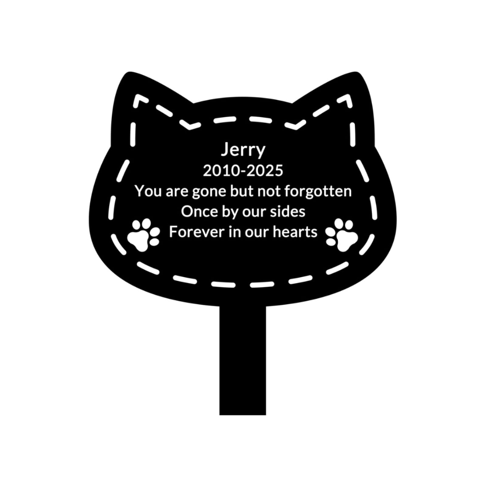 Custom Dog Cat Metal Memorial Grave Markers Sign Garden Stake Outdoor, Sympathy Cemetery Remembrance Gifts For Loss Of Pet Burial Marker Tombstone Headstone With Picture Name Yard Plaques (Style 4)