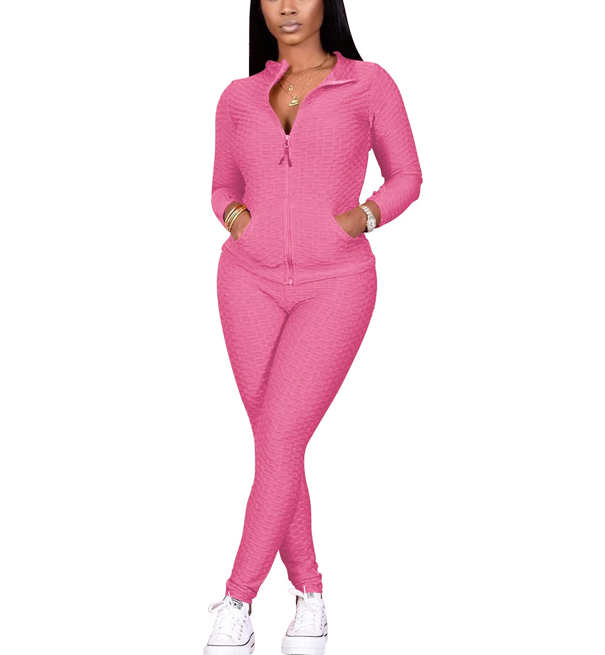 MrskoalaTwo Piece Outfits for Women Jogger Sets Workout Sweat Suits Tracksuit Pants Set