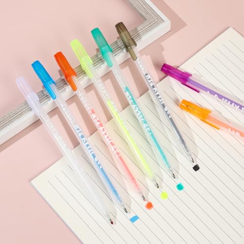 Set de 12 bolígrafos gel 3D brillantes multicolor miniatura 4