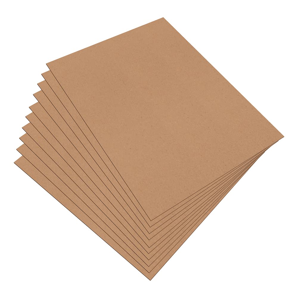 Mega Format Cardboard Sheets, Chipboard Sheets, Chip Board, Paperboard .030 Thick - Cardboard Paper, Cardboard Inserts for Mailers, Cardboard for Crafts, Large Cardboard Sheets (8.5" x 11", 10-Pack)