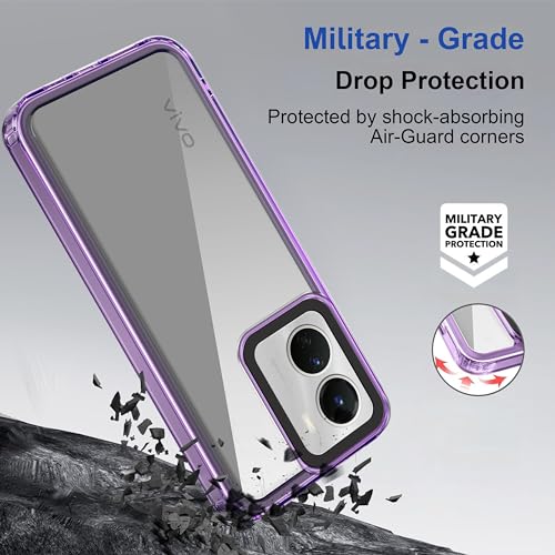 Image of amazon basics Back Case Cover for Vivo Y16 (TPU + PC Translucent Purple)