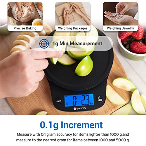 Etekcity 0.1G Food Kitchen Scale, Digital Ounces And Grams For Cooking, Baking, Meal Prep, Dieting, And Weight Loss, 11 Pounds, Black #TOP1