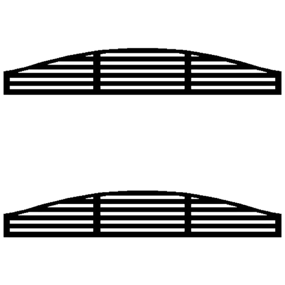 EasyComposite 2 x Composite Screen Trellis Topper - Decorative Lattice Panel for Outdoor Garden Fence - 1800mmx300mmx18mm (Slat Curved, 2)