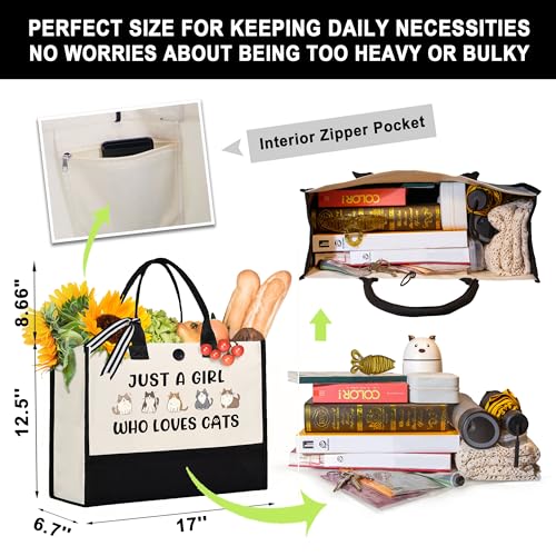 Bolsa Tote con tema de gatos para mujeres miniatura 6