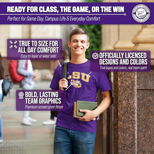 Image of NCAA Gameday Cotton T-Shirt for Men and Women | Officially Licensed NCAA Tee - Preshrunk Ring-Spun Cotton - Screen-Printed Team Logo