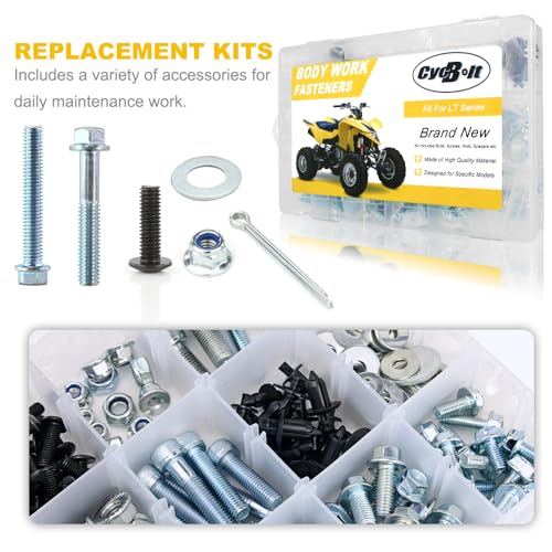 Image of 260PCS Body Bolt Kit Fit for LT50 LTF230 LT-F4WDXS LT-Z90 QUADSPORT /LT-V700F Twin Peaks /LT-A400 Eiger AUTO / LT250R LT500R LTR400 LTR450 QUADRACER Body Bolts Fasteners Kit