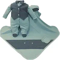 Saída de Maternidade Para Bebê Menino Leonard Azul 05 Peças