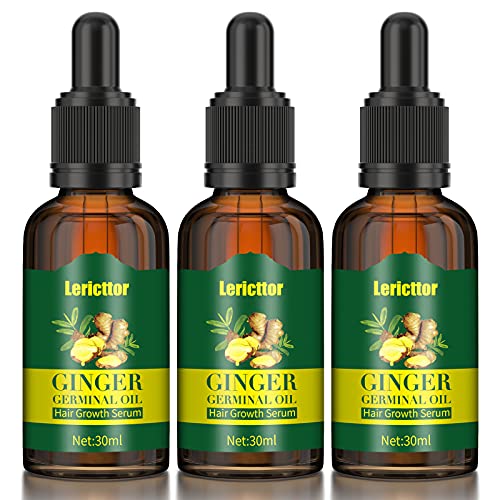 Ginger Germinal Oil, Ginger Hair Growth Serum, Ginger Essential Oil Stop Hair Loss Hair, Thinning Treatment Hair Growth Oil for Women & Men 30ML(3Pack)