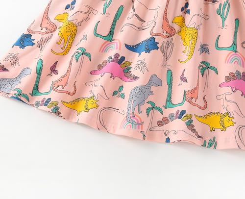 Julerwoo Toddler Girls Dinosaur Dress Long Sleeve Cotton Casual Dress for 2-8 Years4
