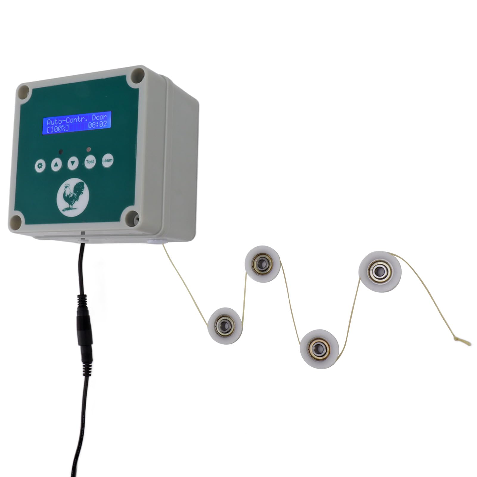 Alomejor Automatische Hühnerstall-Türsteuerung mit Lichterkennung und Fernbedienung Zum Schutz auf Dem Bauernhof, Wasserdichter IP44-Hühnerkäfigöffner für die Geflügelhaltung