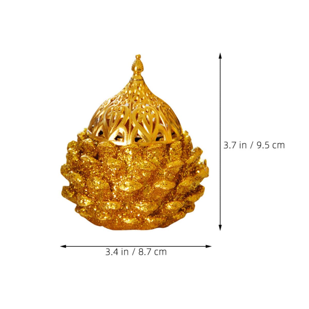 Operitacx 3 Piezas Quemador de Incienso Bakhoor Dorado de Resina, Diseño