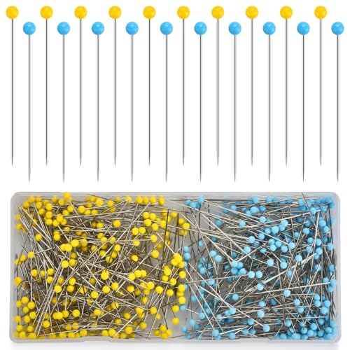 500PCS Straight Pins, Glass Head Sewing Pins, 1.75IN Corsage Pin,