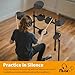 AiJoy Electric Drum Set for Beginners with 210 Sounds, 4 Quiet Drum Pads, 10'' Cymbals, Electronic Drum Kit with Headphones, 2 Pedals, Throne, Sticks, Gifts for Kids Adults (ADD15)