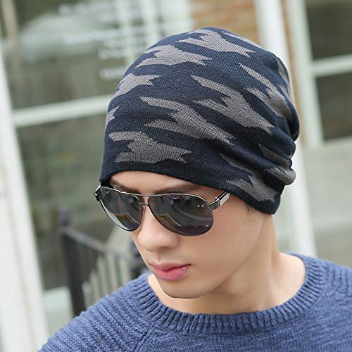 Chapeau d'hiver bonnet tricoté homme chaud avec protège-oreilles