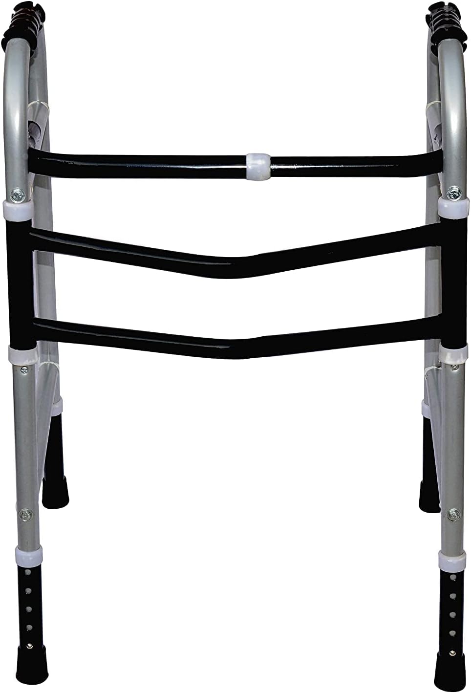 kgn surgical Portable Light Weight Height Adjustable Foldable WS 001 Walker for Men Women Adult Patients & Old Age People ( black and grey combination)