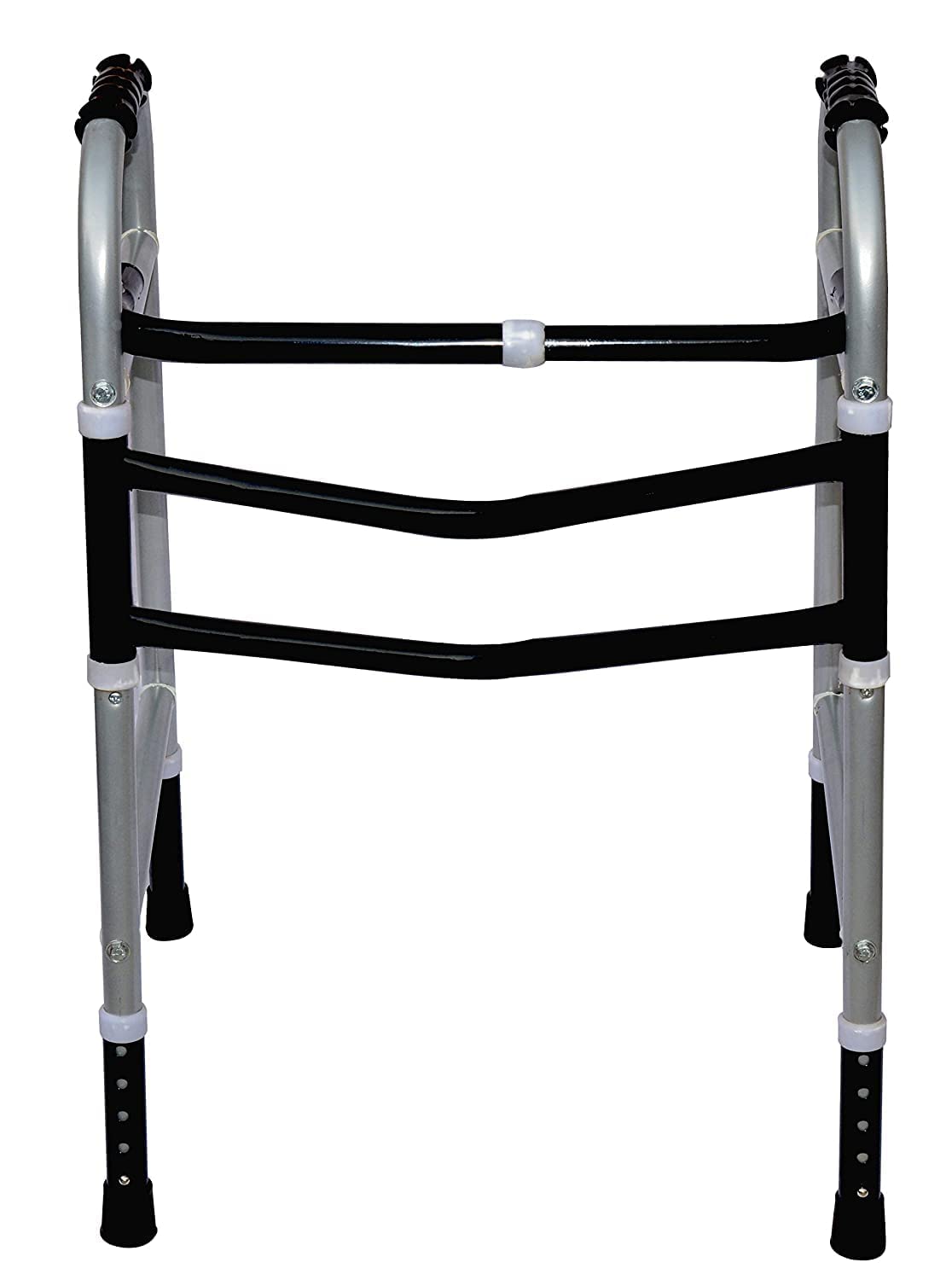 kgn surgical Portable Light Weight Height Adjustable Foldable WS 001 Walker for Men Women Adult Patients & Old Age People ( black and grey combination)