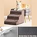 PJDDP Pet Stairs for High Beds, High Density Foam Dog Ramp,Non-Slip 3 Tiers Pet Steps with Washable Fabric Cover,Extra Wide Deep Dog Steps Stairs for Small Older Injured Dogs Cats,S