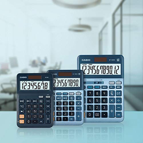 Casio Tischrechner MS-8E, 8-stellig, Währungsumrechnung, Gummifüße, Schnellkorrekturtaste, Solar-/Batteriebetrieb, silber – Bild 3