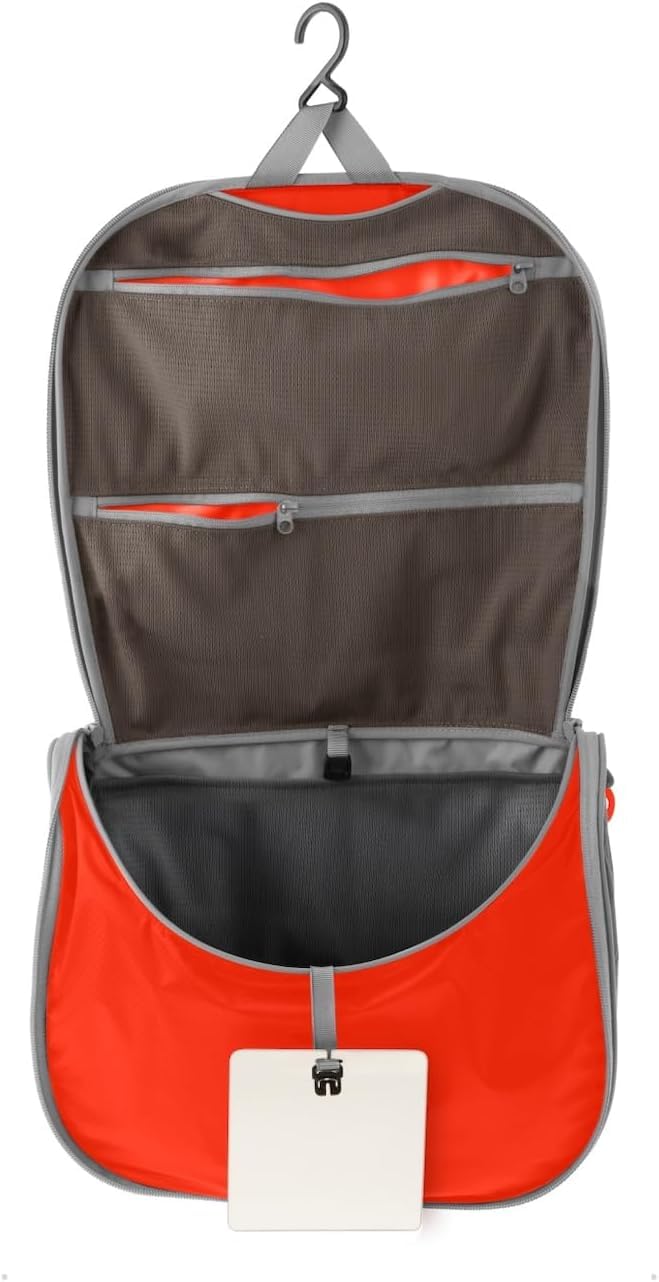 Sea to SummitSmall Hanging Toiletry Bag, Extra Compact Travel Organizer for Minimalist Adventures, Spicy Orange