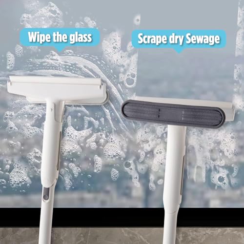 Image of Professional Window Cleaner - Glass and Glass Surface Cleaner - Window Cleaning Squeegee Kit - Window Vacuum Cleaner Squeegee Includes Microfiber Cleaning Cloth, Blade and Sponge Head