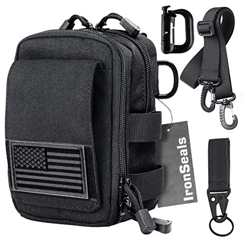 IronSeals Multipurpose Utility IFAK Pouch Tactical Molle Nylon Pouch Waist Bag Phone Holster with Detachable Strap for iPhone 13 Pro Max/13 Pro/13/12 Pro Max/12 Pro/12/12 mini/11 Pro Max/XS Max