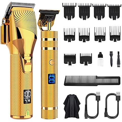 Hair Clippers Men Cordless Hair Clippers for Men Haircut, Mens Hair Clipper Professional&T Blade Trimmer Set, Barber Clippers Hair Cutting Machine Rechargeable Beard Trimmer Kit Hair Trimmer for Men Cover