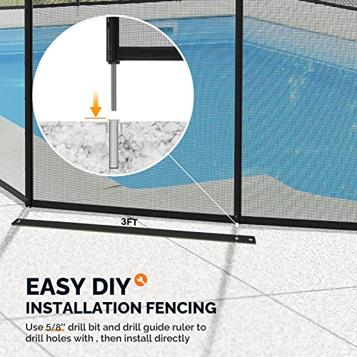 Valla de seguridad para piscinas 4ft alta negra VINGLI miniatura 2