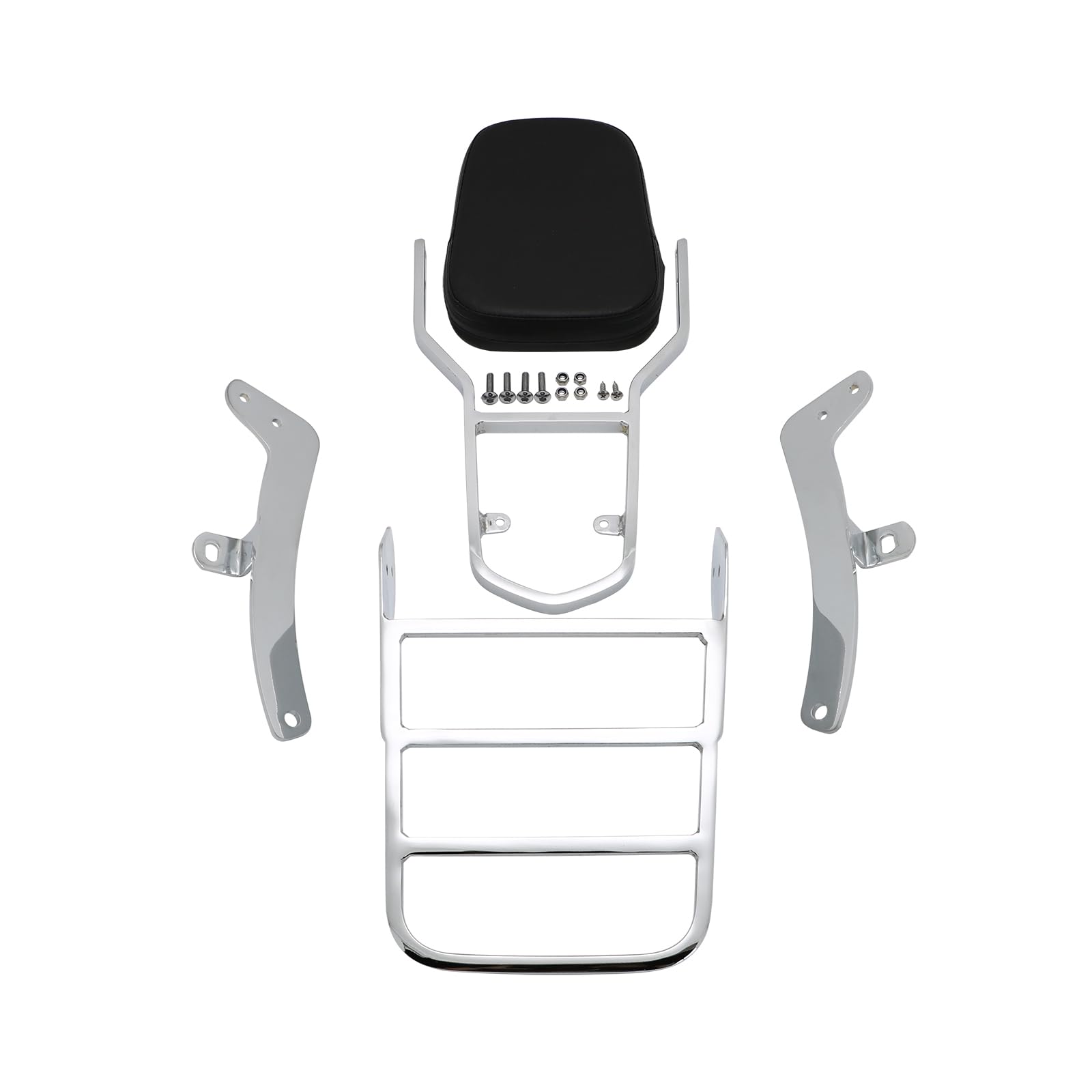 Sissy Bar - Schienale passeggero rimovibile con portapacchi per Yamaha Virago 400 535 XV400 XV535 per tutti gli anni, cromato