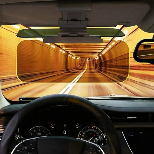 2 in 1 Anti Glare Visor HD Car Sun Visor with Night Vision, Day Driving Sun Blocker Adjustable Shade for Day Night Safe Driving. Retractable and Adjustable Bayonet, Directly (1)