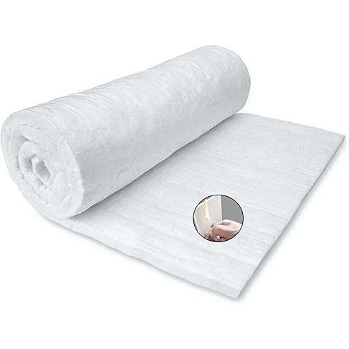 60" x24" x1" (Thick) Ceramic Fiber Blanket Fireproof Insulation Baffle Rated to 2400F, High-Temperature Resistance for Oven Stoves, Kilns, Forges