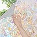 Window Privacy Film Rainbow Window Clings 3D Decorative Glass Window Film Vinyl Anti UV Static Cling Film Non-Adhesive Window Covering Film (11.8' x 78.7')