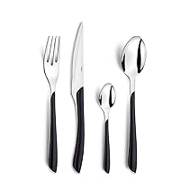 Amefa – Servizio di posate multiuso, Serie: Eclat, in cofanetto, Acciaio Inox ABS SAN, Nero, Ménagère 32 couverts pour 8 personnes