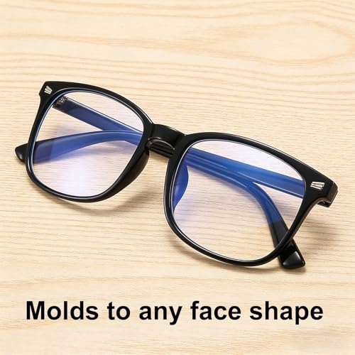Image of Clear Blue Light Glasses for Women and Men, Fashionable Square Frame Glasses with Anti Glare Protection