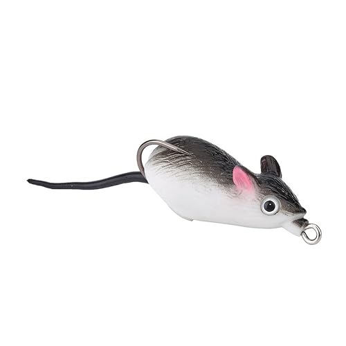 Mouse Rat Fishing Lure, 2pcs Freshwater Soft Rubber Mouse Mice Fishing Lures Artificial Bait Top Water Tackle Hooks Bass Bait Dual Hooks Tackle