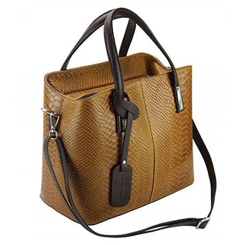 Tony & Paul. Sac à main. VANESSA CROCO, Cuir. - Uni - FABRIQUE EN ITALIE.
