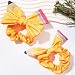 Doneace Yellow Pencil Hair Scrunchies for Girls Back To School Bow Hair Ties Elastic Teacher Hair Ribbon Detachable Hair Ring Hair Loop Ponytail Holder for School First Day Hair Accessories Gifts 2Pcs