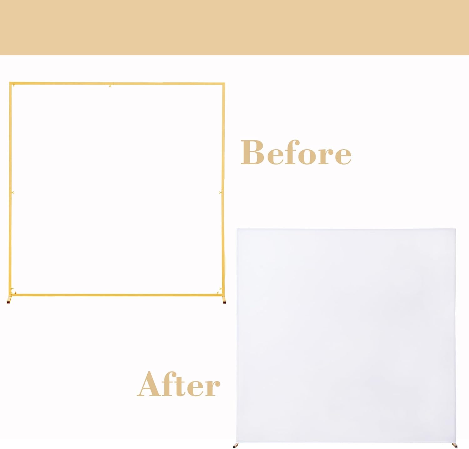 6.6FT x 6.6FT White Square Arch Backdrop Covers Spandex Fitted Wedding Arch Covers Stretchy Backdrop for Baby Shower Birthday Party Bridal Shower Ceremony Photo Photography Background Decorations