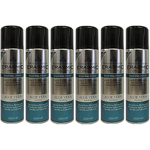 x6 Erasmic Traditional Skincare Shave Foam Aloe Vera Soothing 250ml Cover