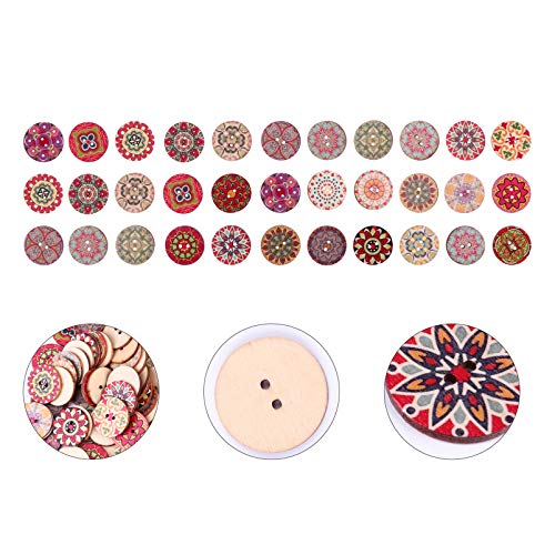 EXCEART 200Pcs BotÃµes de Natal Retro 2 Furos BotÃµes de Madeira para Scrapbooking Costura Diy Artes