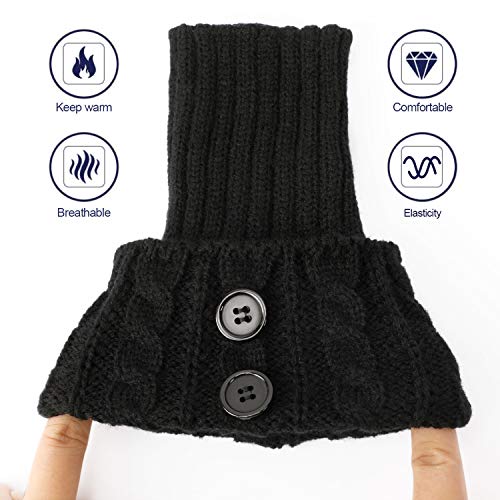 PHOGARY 4 Pairs Winter Warm Boot Cuffs for Women, Crochet Knitted Boot Socks for Gilrs Short Leg Warmers Boot Topper Socks Leg Cuffs Boot Warmers Gift3