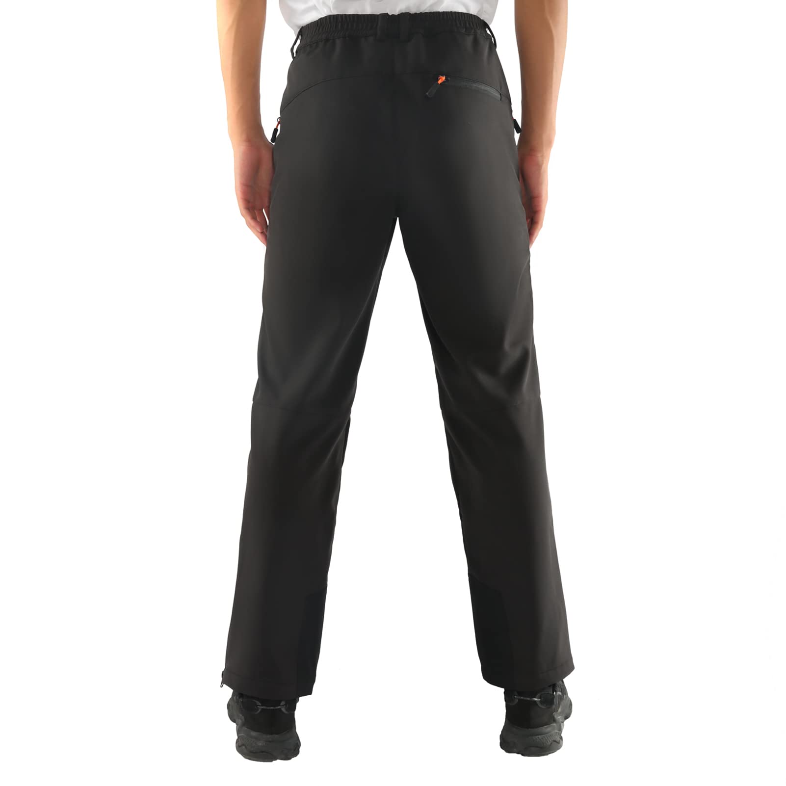 Unuoto Men Pants Snow Fleece Lined Winter Waterproof Ski Hiking Iinsulated Cold Weather Cargo Pant(Black,X-Large)