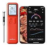 ThermoMaven Thermomètre à Viande Intelligent Sans Fil - 152m Bluetooth 5.3 Haute Stabilité, 1 Sonde 6 Capteurs, Surveillance WiFi Illimitée, IPX8 Etanche Thermomètre Cuisine Cuison Gril Four Barbecue