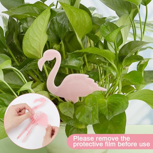 OLYCRAFT 4pcs 4-Style Acrylic Flamingo Plant Stakes Pink Miniature Garden Flamingo Figurines Flamingo Gradient Acrylic Flamingo Statue 7.9~18cm Length for Pot Garden Decorations - Image 4