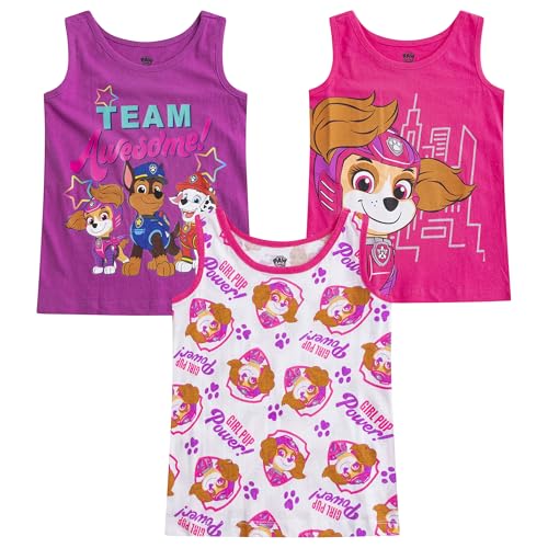 Nickelodeon Paw Patrol Girls 3 Pack Tank Top for Toddler and Little Kids