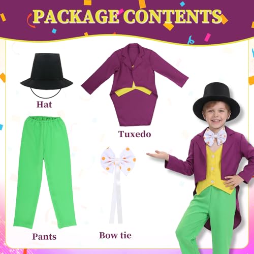 Aleshime Chocolate Factory Costume Kids Factory Workers Costume for Boys, World Book Day Fancy Dress for Kids Age 4-12 - Image 4