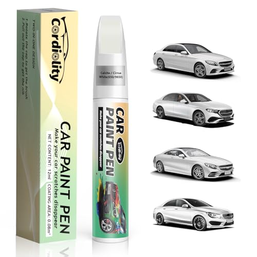 Image of 650 /9650 Calcite /Cirrus White Touch Up Paint for Mercedes Benz, Color Accurate Car Paint Scratch Repair Pen, Quick & Easy Fix Automotive Chips and Nicks