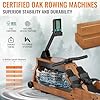 Water Rowing Machine for Home Use, WENOKER Wooden Foldable Rower Machine with Adjustable Monitor & Bluetooth APP, Large Water Tank & Comfortable Seat for Immersive Water Rower, 350LBS Weight Capacity