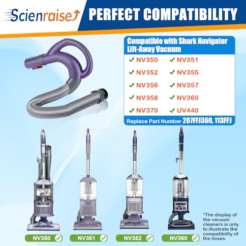 Image of NV352 Hose Replacement Compatible with Shark CU512 NV350 NV360 NV351 NV352 NV355 NV356 NV357 NV358 UV440 Navigator Vacuum Cleaner Replace Parts#113FFJ & 207FFJ360