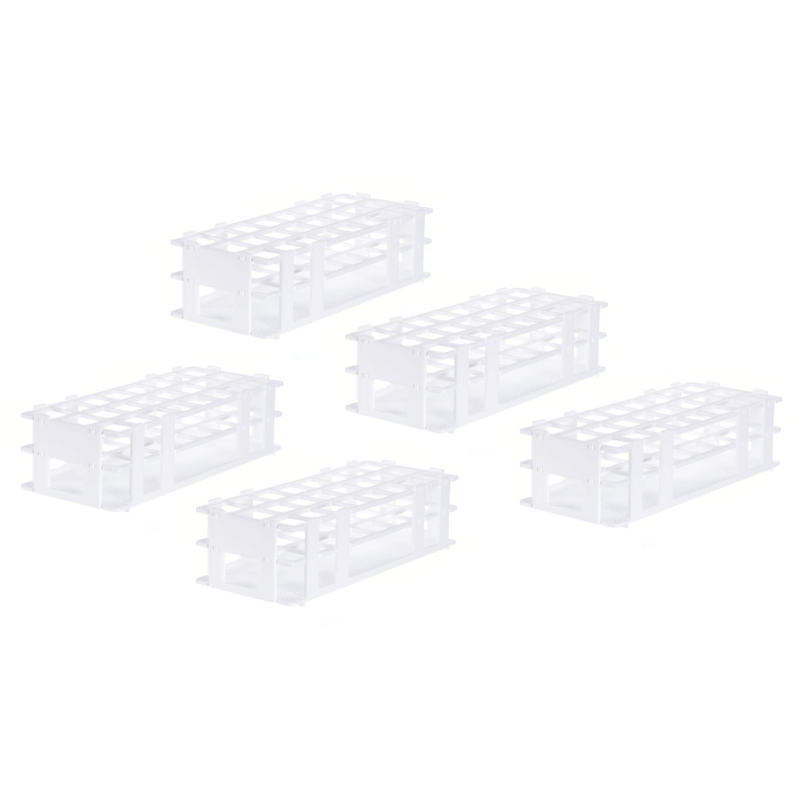 QUARKZMAN Plastica Test Porta Tubo Supporto 24 Fori 3 Strati Lab Staccabile Tube Supporto Bianco per 25mm Prova Provette, 5pz