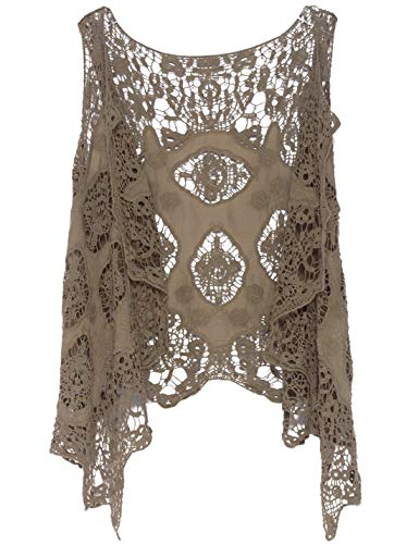 PUWEI Women's Open Front Crochet Bohemian Hippie...